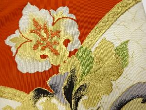 JAPANESE KIMONO / ANTIQUE NAGOYA OBI / TSUZURE / WOVEN FLOWER
